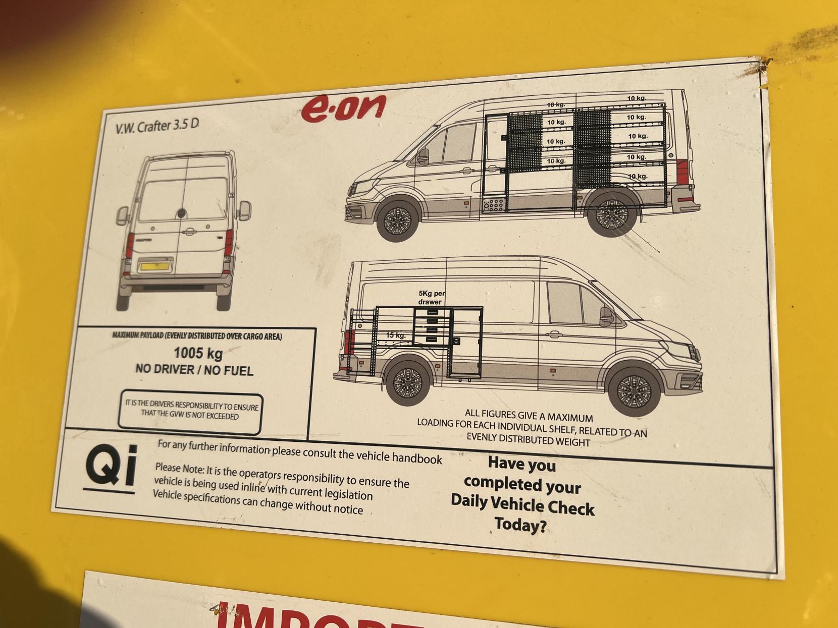 Volkswagen Crafter 2.0 TDI CR35 BlueMotion Tech Startline Panel Van 5dr Diesel Manual FWD MWB High Roof Euro 6 (s/s) (140 ps)